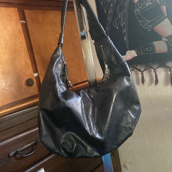 Genuine Black Leather Hobo Bag - Picture 3 of 15